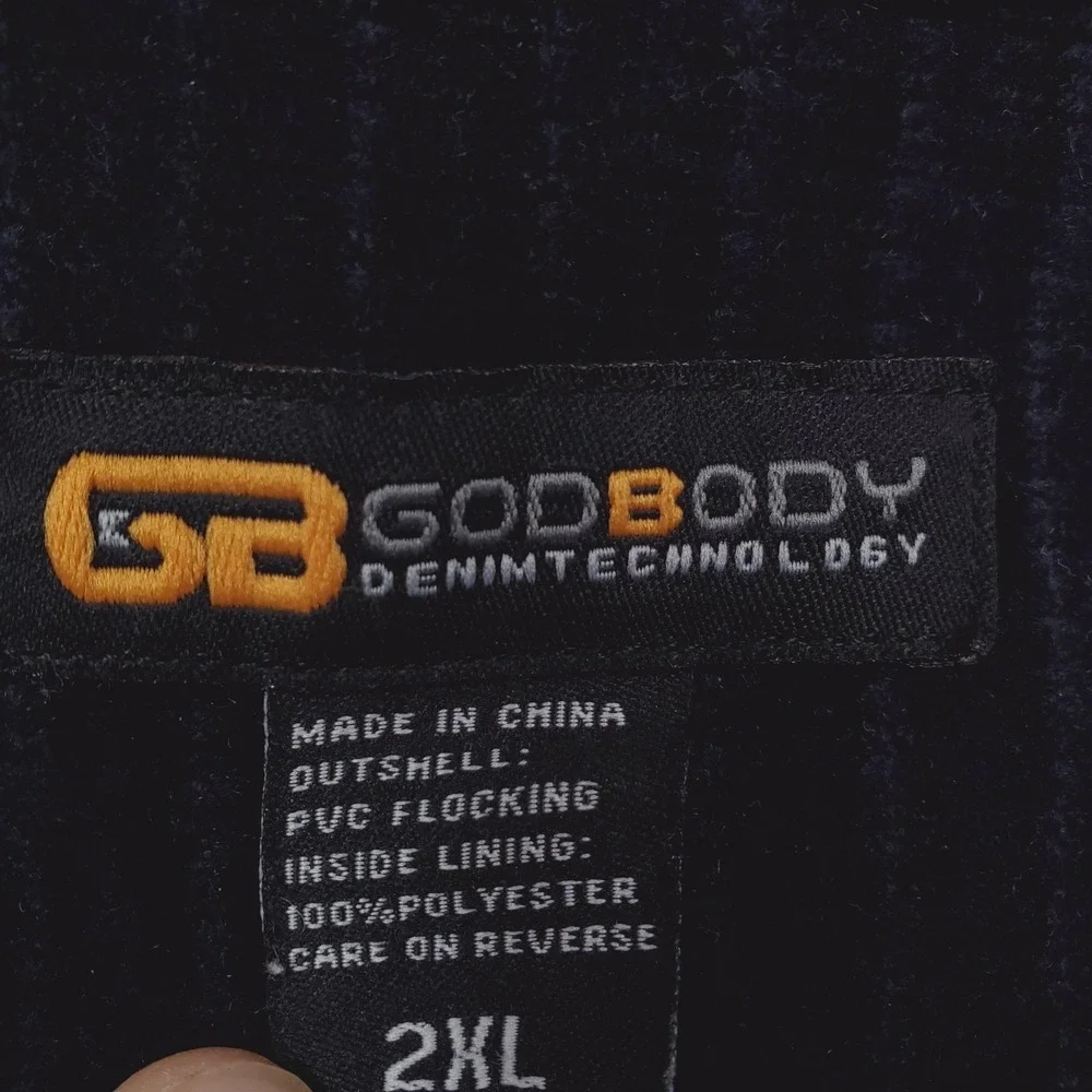 Vintage Godbody Track Suit Mens 2XL Blue Corduroy Velour Wide Wale Hip Hop Y2K